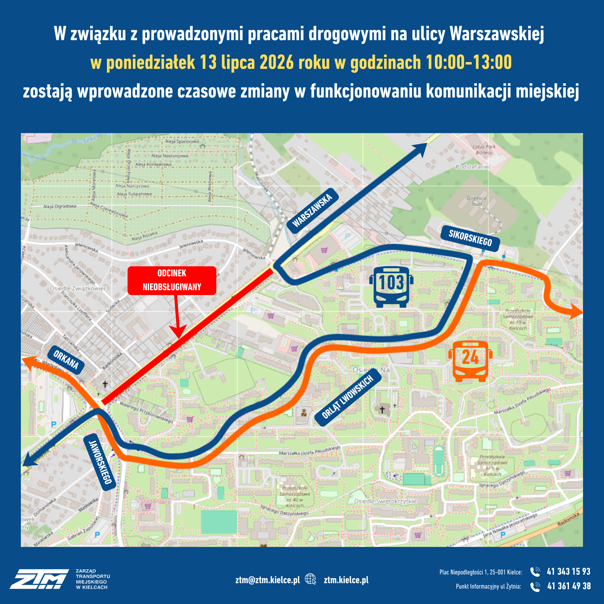 Linie 24,103 ul. Warszawska