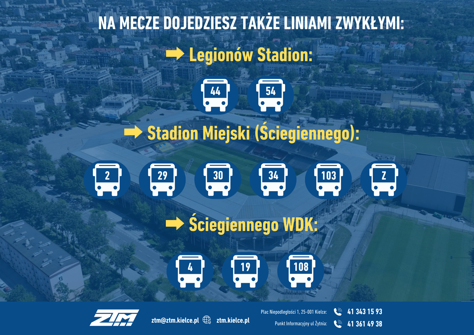 Dojazd na stadion autobusami innych lini1